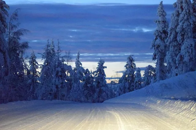 A snowy road