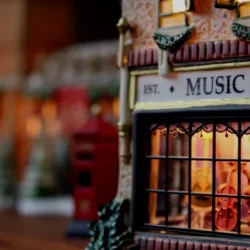 Music store from a Christmas village